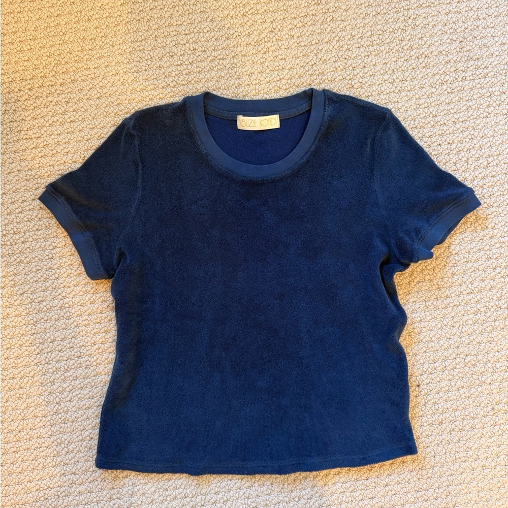 NWOT - Suzie Kondi, The Carpi navy Tee in Terry - size xs